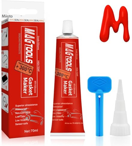 Miioto Silicone Alte Temperature, Sigillante per Motori, Pasta Guarnizione Motore, Siliconico Sigillante Motore Alte Temperature,Resistente Assorbi Vibrazioni, Facile Rimozione-70ML (Rosso)
