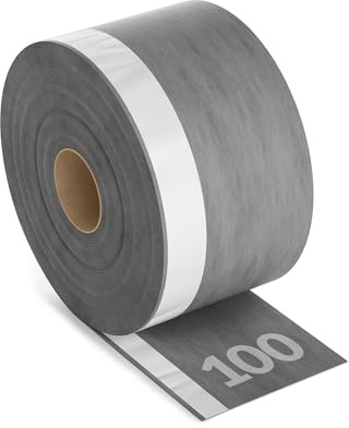 Isolbau Fensterband Schwarz 100 mm x 15 m Fensteranschlussband Fenster-Dichtband Aussen Luftdicht Schlagregendicht Diffusionsoffenes Anschlussband für Fenster & Tür Kompriband MPA geprüft