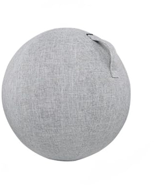 Zalati Yoga-Ballhülle, 54,9 cm, Gymnastikballschutz, atmungsaktives Baumwollleinen, Grau, 55,1 cm, 1 Stück