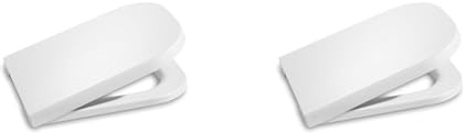 Roca A80173200B Asiento y Tapa Supralit®, Caída Amortiguada, The Gap Square Compacto, Blanco & A80147200B Asiento y Tapa Supralit, Caída Amortiguada, Coleccion The Gap Square, Blanco, 45L x 34.5W
