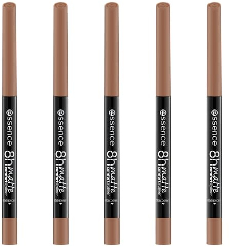 essence 8h MATTE comfort lipliner, Nr. 16, Braun, langanhaltend, sofortiges Ergebnis, matt, vegan, ohne Konservierungsstoffe, ohne Parabene, ohne Mikroplastikpartikel, 5er Pack (5x0.3g)