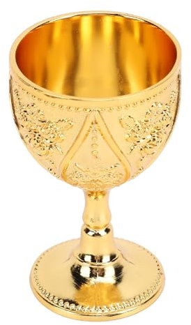 Fabater Kelch-Ornament, 30 Ml Weinglas mit Geprägtem Muster, Vielseitig Einsetzbar für Hochzeit, Festival, Party (Goldfarben)