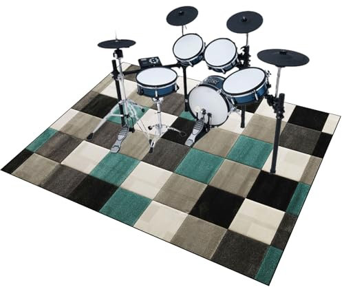 Drum Teppich Trommel Teppiche, Professionelles Rechteckiges Elektronisches Jazz Schlagzeug Teppich, Schallschutzmatte Rutschfeste Trommelmatte, Hochwertiger Schlagzeugteppich für Studio 230 x 200 cm