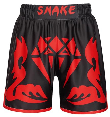 RUNQHUI Muay thailändska boxningsshorts shorts MMA Kick Boxning Combat Short Thai-boxning 3–16 år, Typ I, 13-14 anni