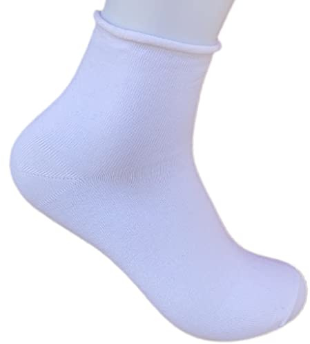 calze college 6 PAIA CALZINI UOMO SENZA ELASTICO SANITARIA IN PURO CALDO COTONE SOFT 100% 40-46 Prima qualità Made in Italy (Bianco Basso)