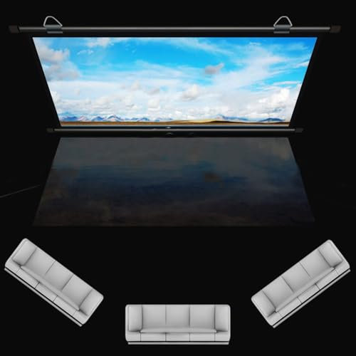 BGBZHMMEE 50'' 60'' Projector Screen Manual Pull Down Projection Screen 4K HD Home Theater Movie Gaming Presentation Screen For Indoor Outdoor(Black,30'' 4:3)