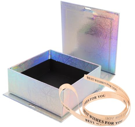 BUGUUYO Magnetische Verpackungsbox Box Mit Magnetverschluss Deckel Papier Silber Mehrzweck