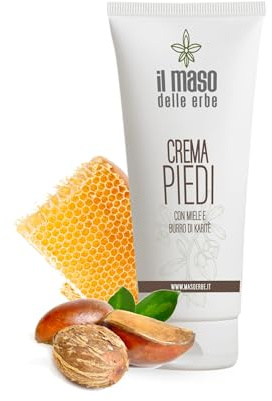 Il Maso delle Erbe - Crema Piedi Miele e Burro Di Karitè - Made in Italy - Azione Emolliente e Ammorbidente - Nutre e Idrata per Piedi Morbidi e Lisci - 100 ml