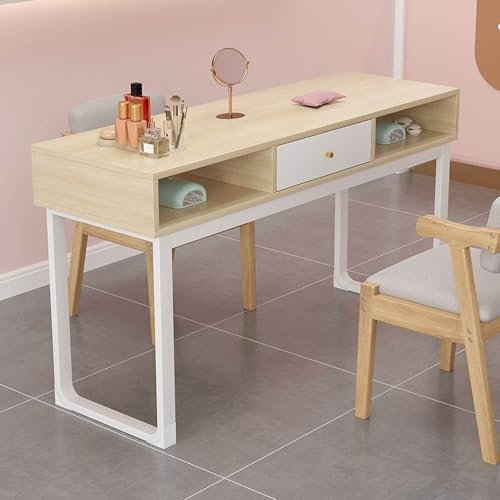 Stazione da tavolo moderna professionale doppia tecnologia per unghie con cassetti portaoggetti postazione di lavoro per nail art in legno per spa salone di bellezza artista tavolo per unghie per