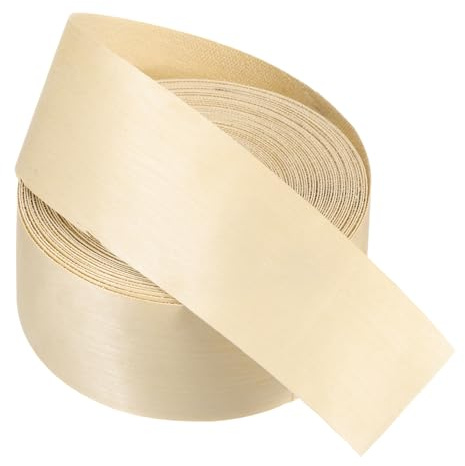 PATIKIL Cinta de acabado de abedul, 3 pulgadas x 49,2 ft Cinta de haya preencolada para acabados de madera contrachapada flexible con adhesivo termofusible para la restauración de muebles