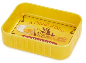 Balvi Cuenco Aperitivo Conserverie Sardines Color Amarillo Diseño Retro de conserva de sardinas Cerám