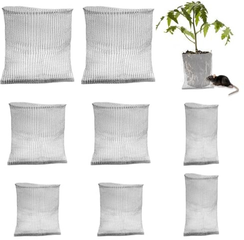 4 Piezas Bolsa de Malla Metálica de Acero Inoxidable, Protección contra Raíces 25×23/30×15/35×35/45×40 cm, Acero Inoxidable Cestas De Protección, para Proteger Las Raíces de Arboles, Flores, Verduras