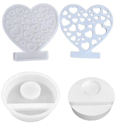 Base in gesso a forma di cuore stampo decorativo in silicone ornamento pratico strumento per gioielli