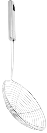 FUNOMOCYA Écumoire Araignée Inox 14 Cm Cuillère à Trous Passoire à Friture Ustensile Cuisine Polyvalent pour Cuisson Pâtes Friture Maison