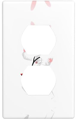 YYHWHJDE Taekwondo Bunny Pattern Double Socket Wall Panel Decorative is Durable and Suitable for Socket Light Switch Accessories 4.5x2.76in