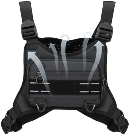 Fuuxtci Bolsa Pechera Hombre - Bolso Deportivo Pecho - Chaleco Impermeable Ajustable para Senderismo Caza Deporte