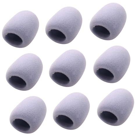 Cabilock 9 pezzi Copri Microfono Antivento in Schiuma Grigia Protezione Anti-rumore e Anti-polvere per Karaoke Conferenze e Attività all Aperto
