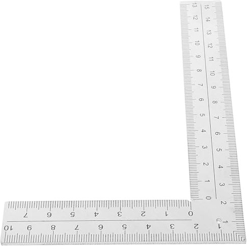 Tofficu Edelstahl Zimmermannswinkel 150x100mm L förmiges Winkelmesslineal mit Breitem Standfuß für Holzbearbeitung und Bauwesen