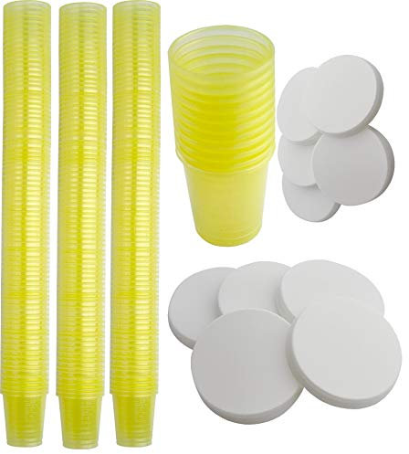 240 Bicchieri per Medicinali con 240 Coperchio Bicchiere da Shottino Bicchiere per Medicinali Bicchiere da Liquore Medi-Inn Vari Colori - giallo