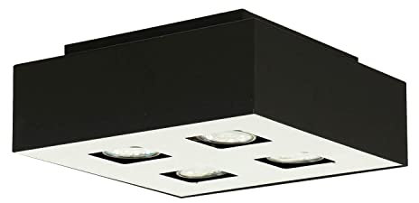 Licht-Erlebnisse Bauhaus Deckenleuchte (B24cm, L24cm, 4-flmg., Bauhaus, in Schwarz, Weiß) Innenleuchte Flurlampe Deckenlampe