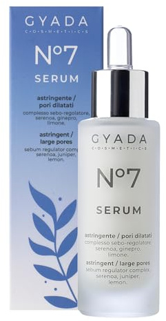 GYADA COSMETICS, Ansiktsserum N.7 Sammandragande, Seboregulerande Action, Renande, för mjuk och återfuktad hud, lämplig för alla hudtyper, Aloe Vera-baserade, 30 ml