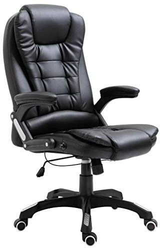 vidaXL Bürostuhl Ergonomisch Chefsessel Schreibtischstuhl Drehstuhl Gamingstuhl Racing Stuhl Sportsitz PC Stuhl Computerstuhl Schwarz Kunstleder