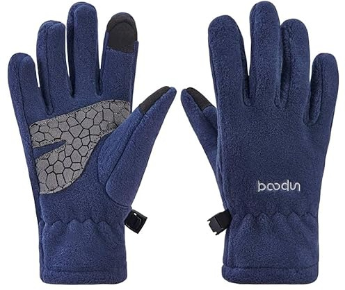 Arcweg Handskar barn fleece termiska cykelhandskar barn pojkar flickor ridhandskar vinterhandskar halkfria pekskärm softshell cycling skiing ridning löpning blå L-XL 7–8 år