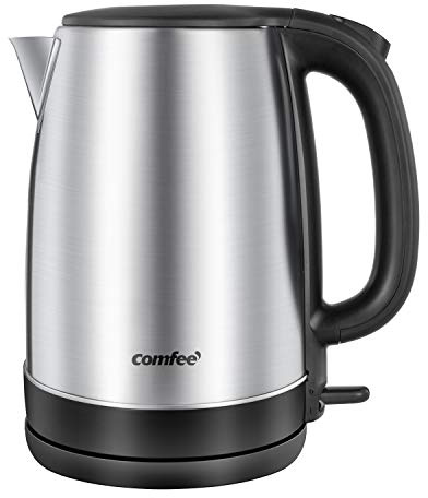 COMFEE' 1.7L Stainless Steel Electric Tea Kettle, BPA-Free Hot Water Kettle Electric with LED Light, Auto Shut-Off and Boil-Dry Protection, 1500W Fast Boil Electric Kettle