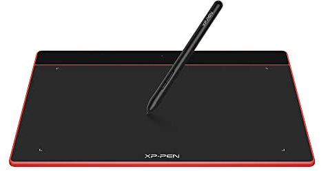 XP-PEN Deco Fun L 10 x 6 Inch Graphic Drawing Tablet with 8192 Levels and Tilts Passive Stylus 60 Degrees Compatible with Mac Windows Chrome OS and Android – Crimson Red