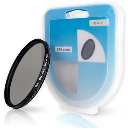 CPL Filtre polarisant, Ø 40,5 mm, Réflexion Lumineuse perturbatrice minimisée, Clarté Optique et fidélité des Couleurs optimisées, Polarisateur Circulaire Cadre Aluminium, Protection Objectif caméra