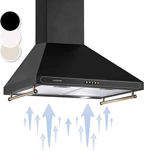 Klarstein Dunstabzugshaube für die Küche, Dunstabzugshaube 60cm, Umluft/Abluft Abzugshaube, Dunstabzugshaube mit Spülmaschinenfestem Filter, Leise Dunstabzugshauben, Dunstabzug mit 645 m³/h Luftstrom