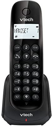 VTech CS1450 DECT Schnurloses Telefon mit Anrufbeantworter, Freisprecheinrichtung, Anrufersperre, Anrufererkennung/Anklopffunktion, Hintergrundbeleuchtetem Display, ECO Modu, Störanrufblocker, Schwarz