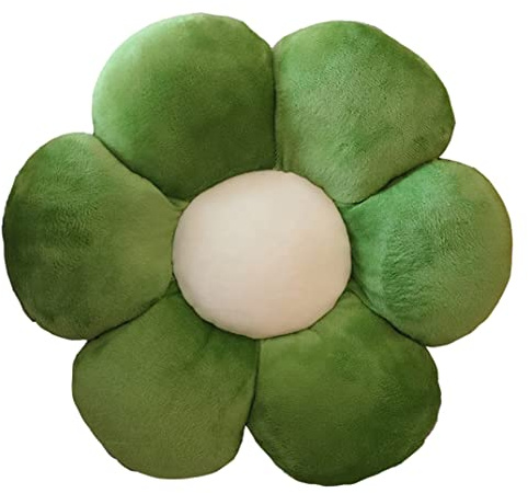 YILANLAN Blumenkissen Bodenmatte aus Plüsch Sitzkissen Dekokissen Sofakissen (30CM, Dark Green)