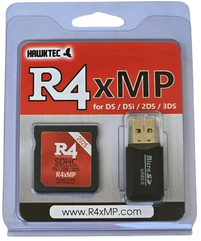 HawkTec R4 2025 R4xMP SDHC Dual Core Update Adapter Memory Card for NDS DS DSI 2DS 3DS New 2DS New 3DS XL, No Timebomb