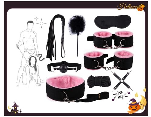 𝙨𝙚𝙭 𝙗𝙤𝙣𝙙𝙖𝙜𝙚 Set da Yoga in Nylon Rosa da 10 Pezzi in Una varietà di Stili, Regali A Sorpresa per Le Feste