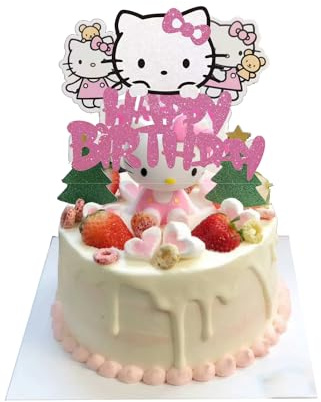 Hello Kity Cake Toppers, Kitty Cupcake Topper Birthday Party Supplies for the Kitty Cat party decoration