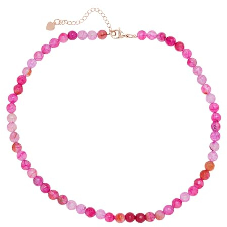 Collana girocollo fatta a mano con pietre preziose da 6 mm per donne e ragazze - Gioielli con perline di cristallo curativo con pietre preziose naturali
