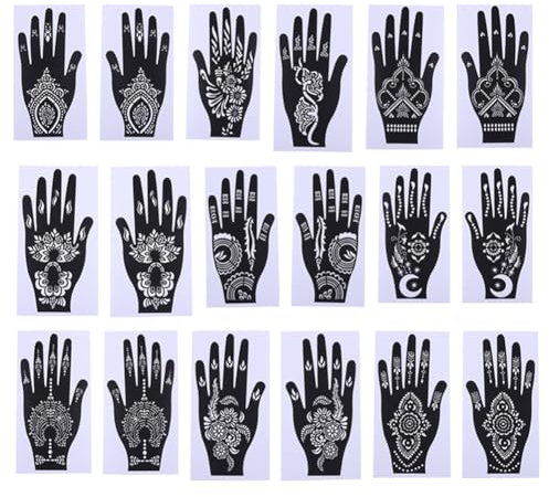 Suoumwa Henna-Tattoo-Set, Temporäre Tattoo-Vorlage, Hand-Henna-Tattoo-Aufkleber, Indischer Tattoo-Aufkleber, Selbstklebender Tattoo-Aufkleber