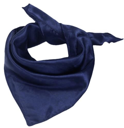 Einfarbig Seidenschal Damen 50x50cm,Elegante Seidentuch Kopftuch,Bandana,Quadratische Schals,Klein Weich Quadratisch Seidenschal,Handgelenkriemen,Stirnbänder,Geschenkfür Damen Frauen,Marineblau