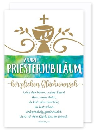 AvanCarte Priester Jubiläum Grußkarte Karte Glückwünsche Kelch Text 16x11 cm