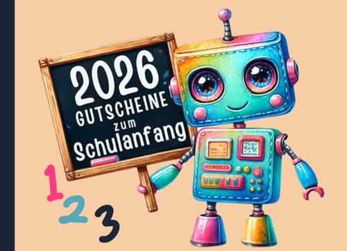 Gutscheine zum Schulanfang für Jungen-Roboter: Gutscheinbuch für kleine Geschenke zur Einschulung, Geschenkidee für Schultüte, Geschenke zum ... die Zuckertüte, Einschulungsgeschenk Roboter