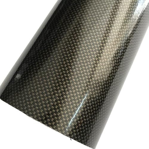 LIUCHUCHU Autofolie 50x300cm Gold Diagonal 2D Carbon Fiber Glänzend Carbon Faser Vinyl Film Auto Wrap Folie Mit Air Release Auto Folie(Gold Square,30cm x 152cm)