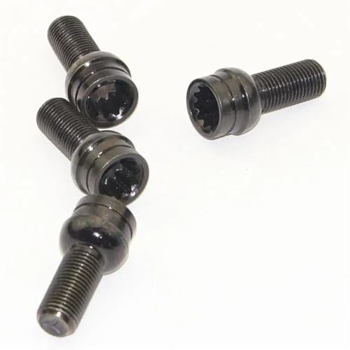 WTIXCRQ Radbolzen Radschraube Auto-Radschrauben, Muttern, Stehbolzen 1K0 698 137 M14 * 1,5 Mm Stahl-Radschrauben- Und Sicherungsradmuttern-Set Mit Schlüssel
