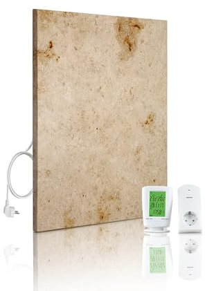 Marwona riscaldatore a infrarossi in marmo con termostato I 500 W I Jura B-500 I Riscaldatore a infrarossi da parete a risparmio energetico I Garanzia di 5 anni I Qualità tedesca I Qualità B