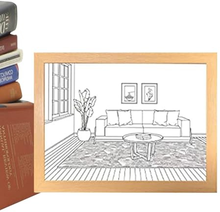 Dtaigou Dipinti a led arte della parete, illuminare decorazioni murali di pittura, Famio di illuminazione a legna a LED Night Light, Lampada per comodino per soggiorno per soggiorno regolabile per