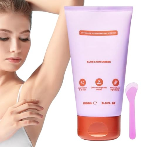 Bye Bye Busch Haarentfernungscreme, 5,0 FL OZ/150 Ml Intime Haarentfernungscreme, Sanfte Intime Gebiets Haarentfernungscreme Mit Silikonbürste Für Wangen, Achselhöhlen, Intime Bereiche