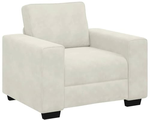 vidaXL Sessel Creme 100x77x82 cm Samt, Sofasessel, Fernsehsessel, Relaxsessel, Einzelsofa, Relaxsofa, Loungesessel, Wohnzimmer Sessel, Polstersofa
