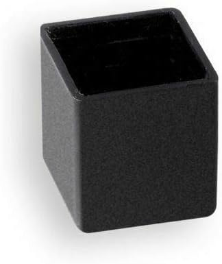 4X Abdeckkappen Kunststoff für quadratische und rechteckige Rohre, Schwarz (40 x 40 mm)