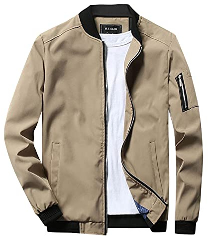 Genérico Bomber Hombre Invierno, Chaqueta Invierno Hombre Casual, Talla Grande Color Sólido Transpirables con Bolsillos Y Cremallera Abrigo Abrigo Ligero De Algodón Orgánico Diseño En Colores Sólidos