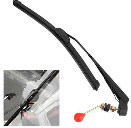 Sandfren UTV Windshield Wiper Kit, 15.7 Hand Operated Manual Rubber Vehicle Windscreen Wiper Blade with Arm, ATV Replacement Accessories, Compatible with UTV ATV Golf Cart